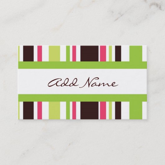 Hip Stripes Calling Card Contactkaartje (Voorkant)