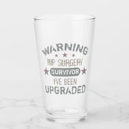 Hip Surgery Humor geüpgraded Glas (Voorkant)