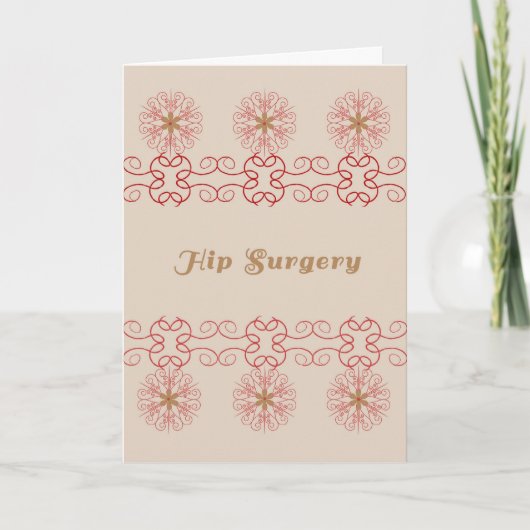 Hip Surgery Kaart, Tan en Cranberry Digital Design Kaart (Voorkant)