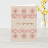 Hip Surgery Kaart, Tan en Cranberry Digital Design Kaart (Gele Bloem)