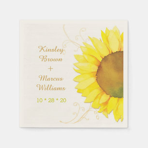 Hip Swirls & Sunflower Wedding Servetten
