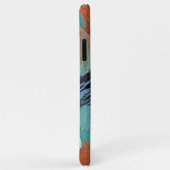 Hip Teal Blauwe Mintgroene Oranje Penseelstreken K Case-Mate iPhone Case (Achterkant/rechts)