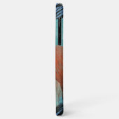Hip Teal Blauwe Mintgroene Oranje Penseelstreken K Case-Mate iPhone Case (Achterkant/links)