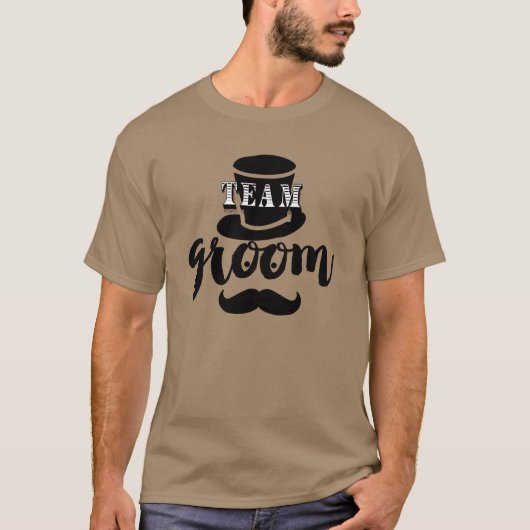 Hip Team Bruidegom Top Hoed Snor T-shirt (Voorkant)