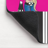 Hip Teen-meisje met zwarte en witte strepen Muismat (Hoek)