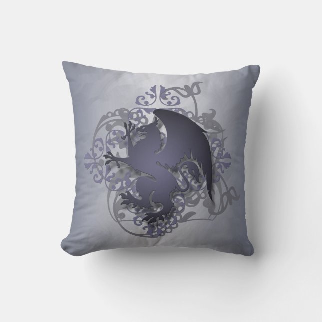 Hip Urban Fantasy Silver Griffin Pillow Kussen (Voorkant)