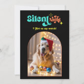 Hip Vakantie Grappig Retro Huisdier Hond Kerstfoto Feestdagenkaart (Voorkant)
