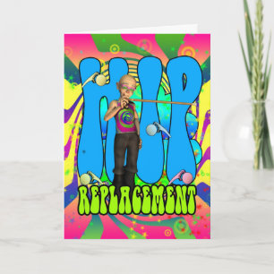 Hip Vervanging Hippie retro 60's kaart, psychedeli Kaart