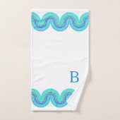 Hip Violet Blauwgroen Blue Turquoise Green Wave Pa Bad Handdoek (Handdoek)