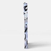 Hip Violet Blue Grey 3D Liquid Art Patroon iPhone Hoesje (Linkerkant)