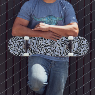 Hip Violet Blue Grey 3D Liquid Art Patroon Persoonlijk Skateboard