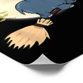 Hip Witch Hat Riding Broom Stick Zoo Animal Lover  Poster (Hoek)