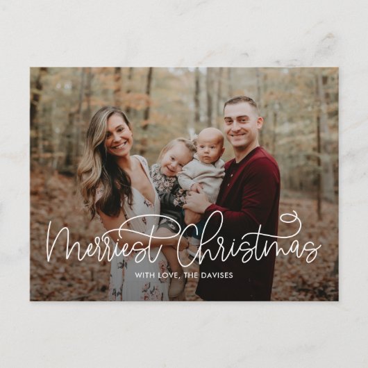 Hip Writing Merriest Christmas Briefkaart (Voorkant)