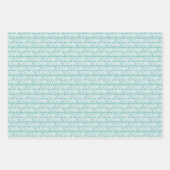 Hip Zee Glass Blauwgroen Groen Wit Abstract Zigzag Inpakpapier Vel (Voorkant 2)