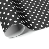 Hip Zwart en Wit Stippenpatroon Cadeaupapier (Rol Hoek)