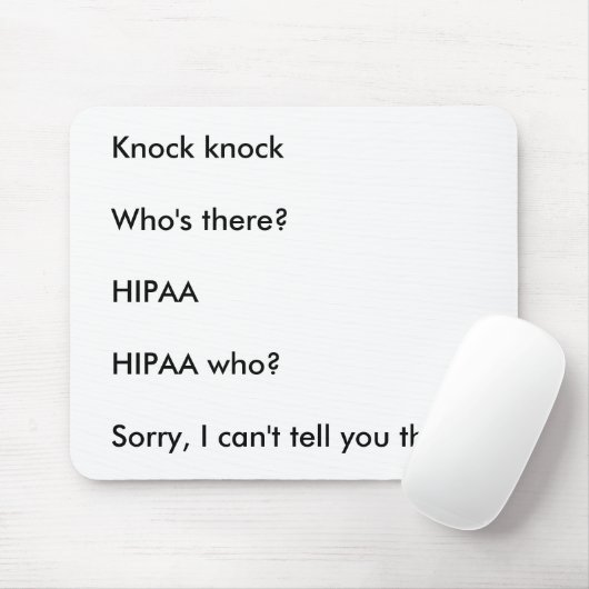 HIPAA Knock Knock Joke Muismat (Met muis)