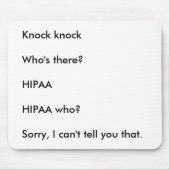 HIPAA Knock Knock Joke Muismat (Voorkant)