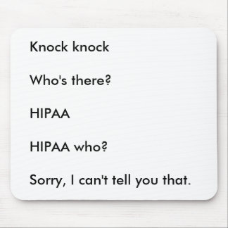 HIPAA Knock Knock Joke Muismat