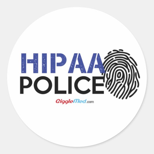HIPAA Politie Ronde Sticker (Voorkant)