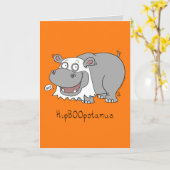HipBOOpotamus - Halloween Hippo Wenskaart Kaart (Gele Bloem)