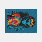 Hipe Alien Tie-dye Design  Fleece Deken (Voorkant (Horizontaal))