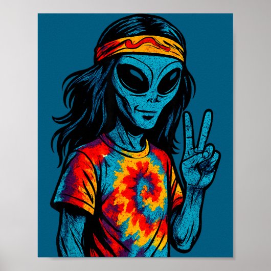 Hipe Alien Tie-dye Design  Poster (Voorkant)