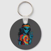 Hipe Alien Tie-dye Design  Sleutelhanger (Voorkant)