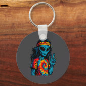 Hipe Alien Tie-dye Design  Sleutelhanger (Voorkant)