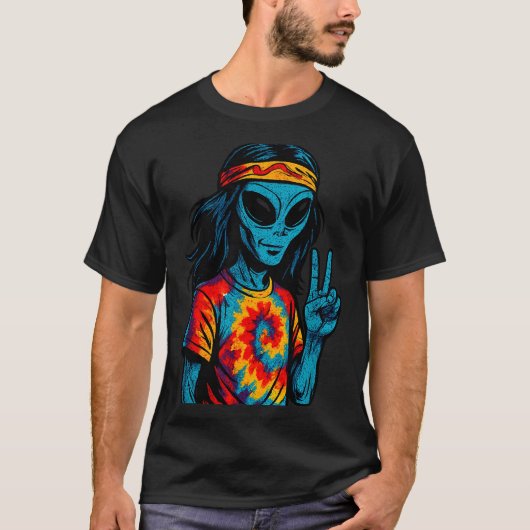 Hipe Alien Tie-dye Design  T-shirt (Voorkant)