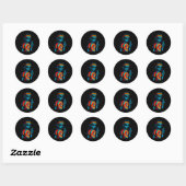 Hipe Alien Tie-dye Ontwerp Ronde Sticker (Vel)