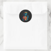 Hipe Alien Tie-dye Ontwerp Ronde Sticker (Tas)