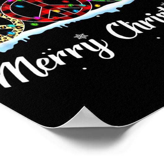 Hipe Peace Sign Santa Hat Reindeer Merry Christmas Poster (Hoek)