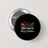 Hipe Peace Sign Santa Hat Reindeer Merry Christmas Ronde Button 5,7 Cm (Voorkant /achterkant)