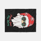 Hipe Santa Groovy Peace Sign Funny Christmas  Fleece Deken (Voorkant (Horizontaal))