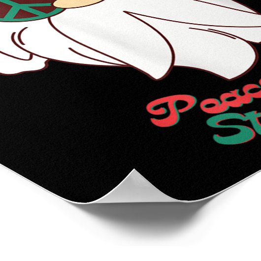 Hipe Santa Groovy Peace Sign Funny Christmas  Poster (Hoek)