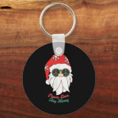 Hipe Santa Groovy Peace Sign Funny Christmas  Sleutelhanger (Voorkant)