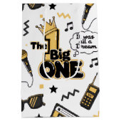 Hiphop 1e verjaardag | De Grote Zwart & Goud Medium Cadeauzakje (Achterkant)