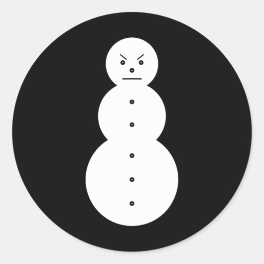 Hiphop Angry Snowman Kerstmis Ronde Sticker (Voorkant)