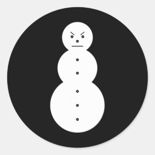 Hiphop Angry Snowman Kerstmis Ronde Sticker
