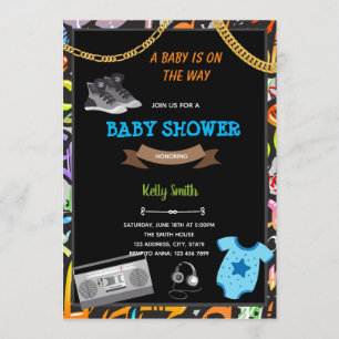 Hiphop baby shower card-uitnodiging kaart