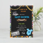 Hiphop babyshower kaart uitnodiging (Staand voorkant)