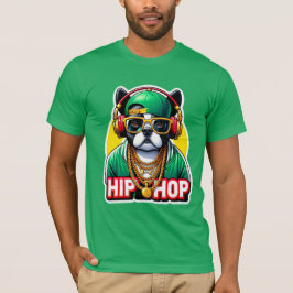 HIPHOP BOSTON TERRIER GREEN 6 T-SHIRT
