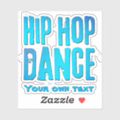 Hiphop dance muziek neon blauw sticker (Vel)