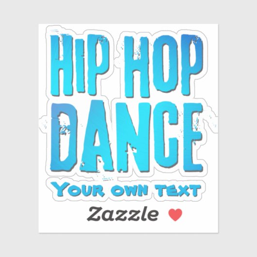 Hiphop dance muziek neon blauw sticker (Vel)