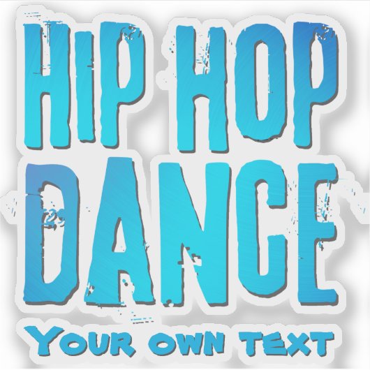 Hiphop dance muziek neon blauw sticker (Voorkant)