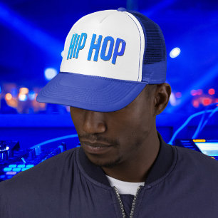 Hiphop dance muziek neon blauw trucker pet