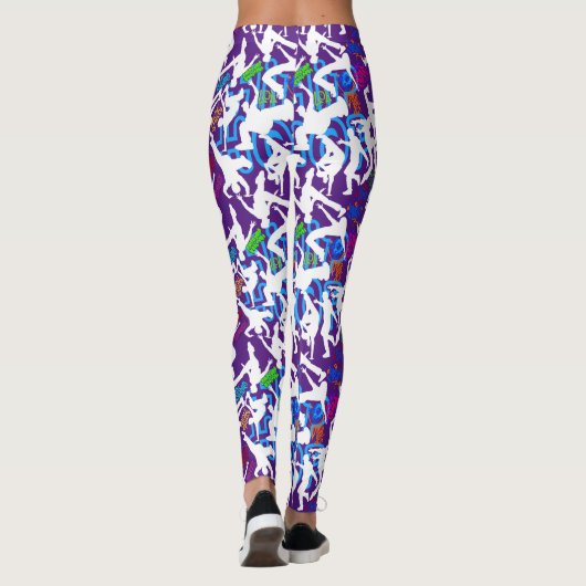 HipHop Dance Pattern.w B Paarse BG Leggings (Achterkant)