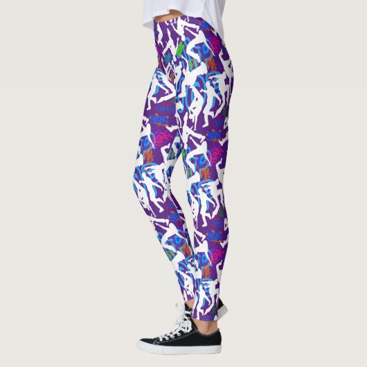 HipHop Dance Pattern.w B Paarse BG Leggings (Links)