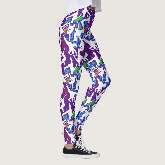 HipHop Dance Pattern.w B Paarse BG Leggings (Rechts)