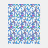 HipHop Dance Pattern.w L Blauw BG Fleece Deken (Voorkant)